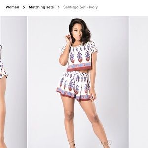 Fashion nova Santiago short set